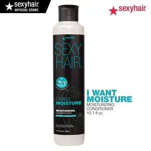 SexyHair I WANT MOISTURE Conditioner | Tames Frizz | Increases Shine by 60% | For All Hair Types | 10.1oz | Coconut & Vanilla Scent
