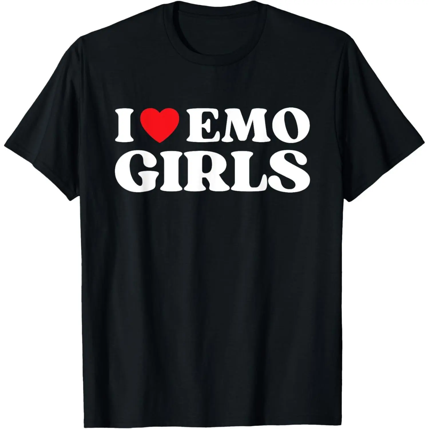 I Heart Emo Girls Funny Quote Red Heart Emo Girl Style T-Shirt