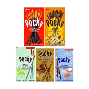 Glico Pocky Biscuit Sticks Variety Pack - 5 Flavors (Chocolate, Mint, Coconut, Banana, Almond) - 5 Boxes 282.6g