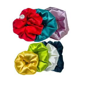 Silk Satin Scrunchies Hair Ponytail Holder Multi Pack - Soft Luxurious Material for Various Hairstyles