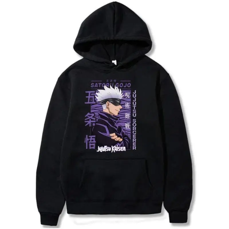 Anime Gojo Satoru High Quality Men's and Women's Hoodie Fashion Y2k Harajuku Street Soft Sweatshirt