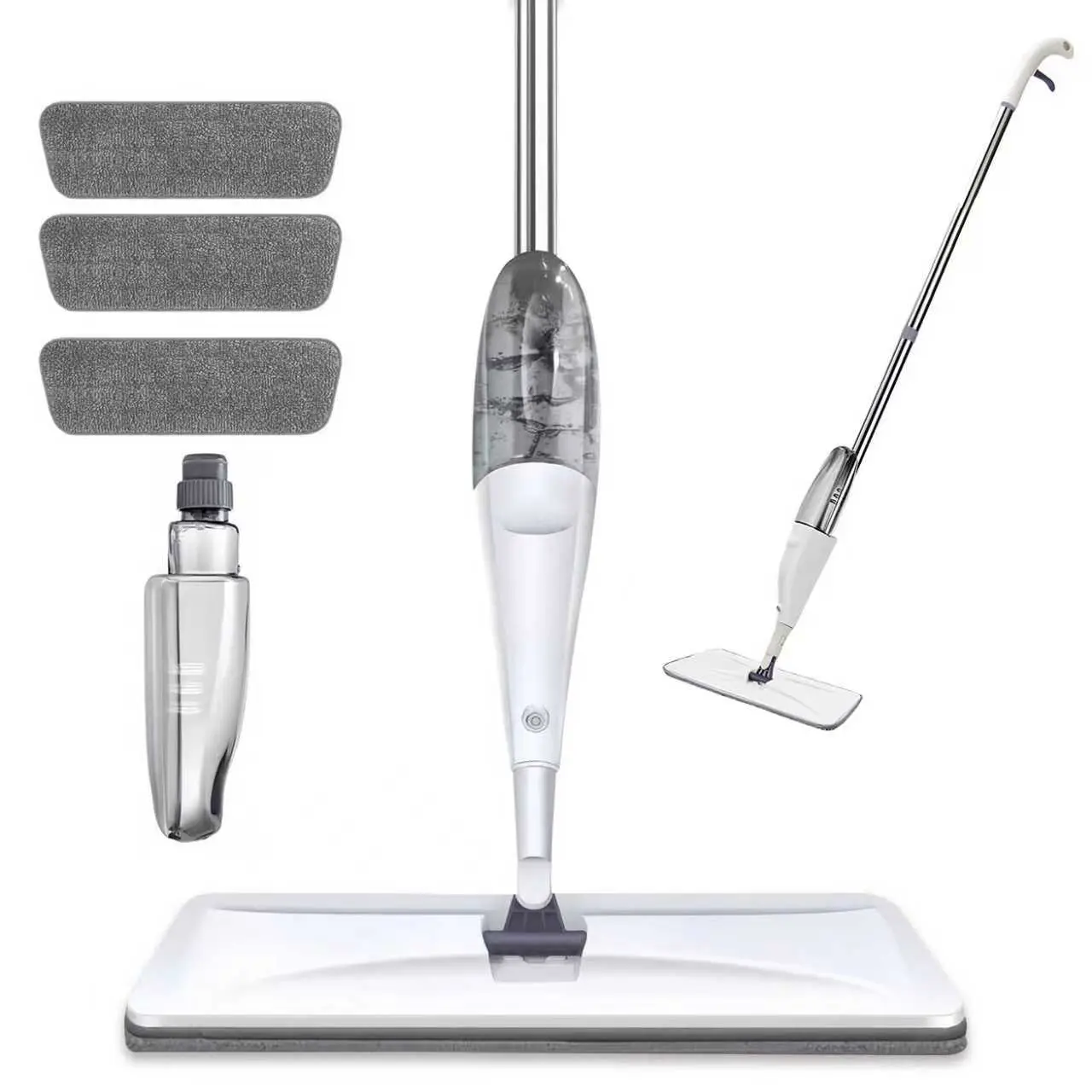 Microfiber Spray Mop for FloorCleaning with 3 Pcs Washable Pads Wet Dry Mopfor Wood Laminate Tile Cleaning Lightweight Floo!Mop with Smart Spray Function for Kitchen Room.Wooden