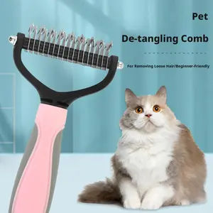 Universal Pet Detangling Comb for Dogs Double-Sided Stainless Steel Grooming Tool for Coat Care & Shedding Removal Easy to Use Essential Grooming Supplies