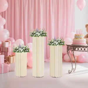 Set Of 3 Cardboard Flower Stands 60 80 100cm For Graduation Party Wedding