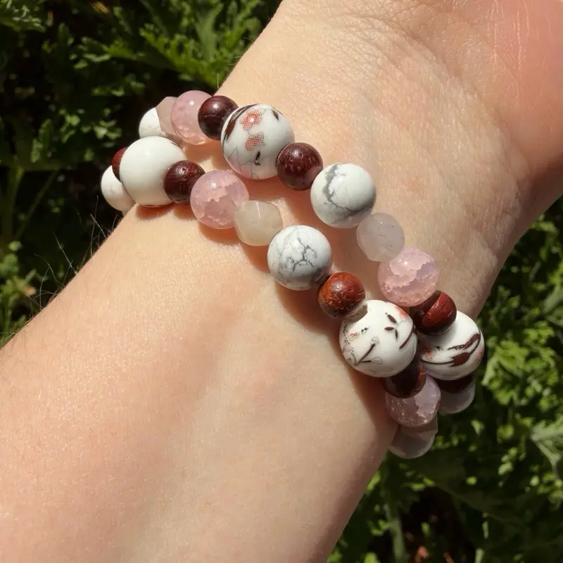Cherry Blossom and Sandalwood Spring Bracelet