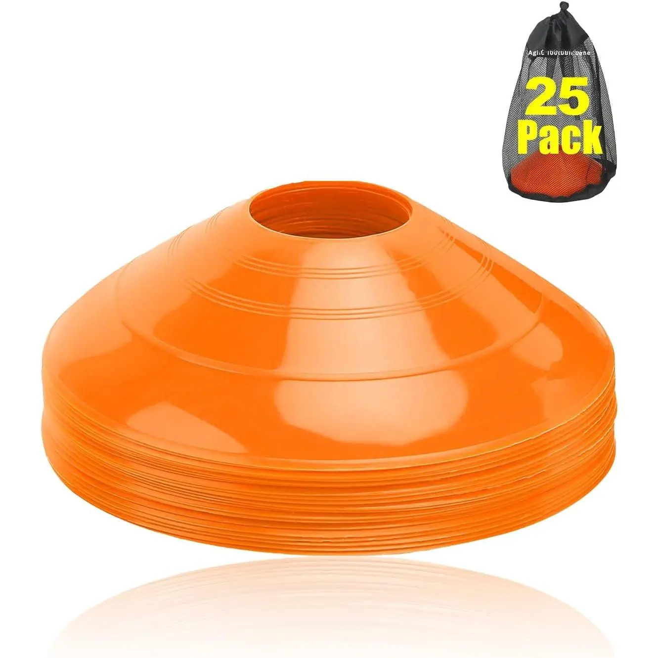 (Set of 25/50/100 - Agility Soccer Cones with Carry Bag and for , Football Cones for TrainingFootball, Basketball, Coaching, Agility Cones for Indoor and Outdoor