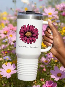 Stainless Steel Insulated Travel Mug 40oz Leak-Proof Dishwasher Safe for Women Stylish Design Coffee Flasks Lid Insulation Portable Teal Beach Insulated Stainless Steel Vacuum Flask Drinkware Water Bottles with Handle sister tumbler gift lady mug bottle