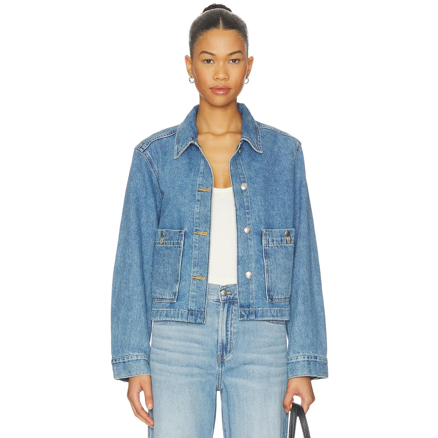 Madewell Chore Cropped Denim Jacket in Midvale