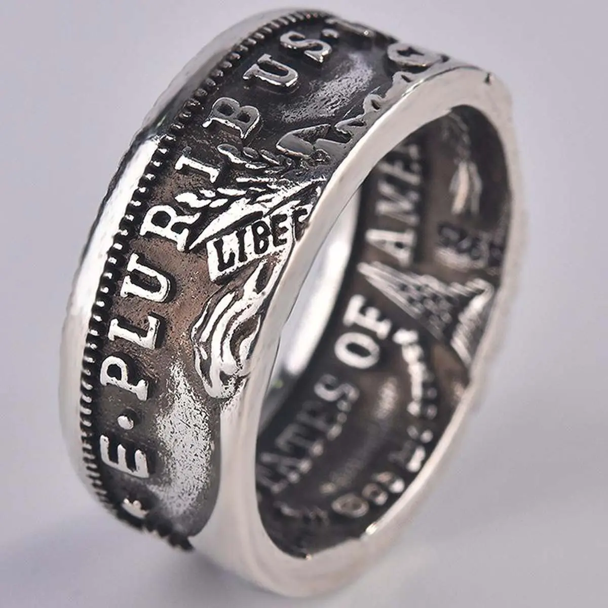 Morgan coin ring personality ring souvenir daily versatile gift for men and women Morgan coin ring personality ring souvenir daily versatile gift for men and women