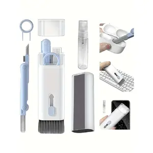 7-In-1 Electronic Cleaning Kit, Keyboard Cleaning Kit With Brushes, 3-In-1 Cleaning Pen Compatible With Airpods Pro, Multi-Functional Cleaning Set For Headphones, Keyboards, Laptops, Phones, PC Monitors (Cleaning Fluid Not Included)