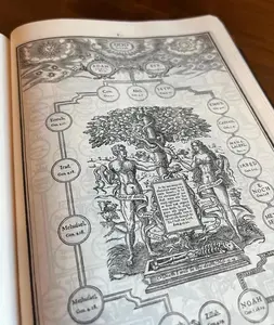 1611 King James Bible Facsimile w/ Apocrypha Original Artwork & Title Pages 11x7x1.5 Tan Black and Brown Cover