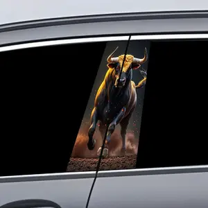 2-Pack B-Pillar Stickers Car Stickers: Bulls, Bulls Material Pattern - Waterproof, Scratch Resistant, Suitable for All Models - Suitable for Auto Parts and Trim of All Vehicles, Suitable for Automobiles