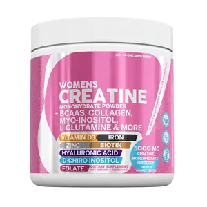 Creatine for Women | Creatine Monohydrate + BCAA Powder Myo-Inositol Collagen Biotin Hyaluronic Acid Folate L Glutamine Vitamin D3 Iron Zinc D-Chiro