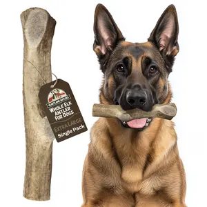 Heartland Antlers Extra Large Whole Elk Antler Dog Chew | 8" Long | 7-9 oz | For Dogs 65-85 lbs | Natural & Durable