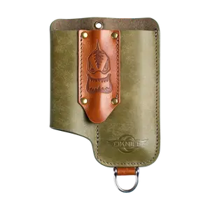 OKNIFE Osheath S1 3 in1 Leather Sheath for Flat Flashlight, Pocket Knife, Mini Pen, EDC Kit Belt Organizer for Belt,  EDC Holster with Horseshoe Buckle Keychain, Summervibes