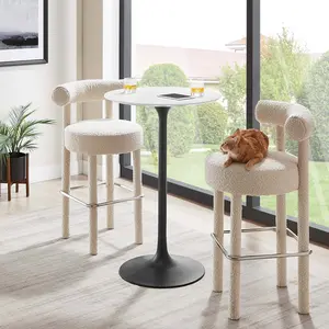 Modway Lippa 28" Round Bar Table in Black White