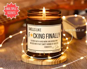 [Sale Up To 35%] Custom Funny Graduation Candle, College or Nursing Graduate Gift, PhD Master's Doctorate Med Law Congrats Candle