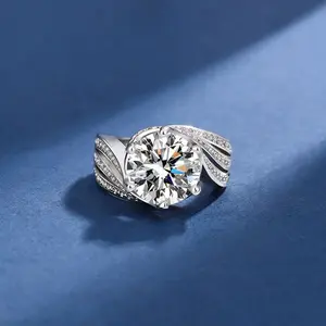Women Men 6 Claw Moissanite Simulated Diamond Ring 8 Heart 8 Arrow Cubic Zirconia Jewelry