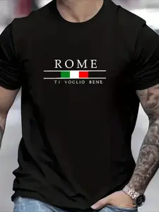 Rome Men TShirt Summer Short Sleeve Casual Streetwear Fashion Athletic Style Vintage Streetwear Unisex Summer Fashion Soft Tees Blouse Clothing