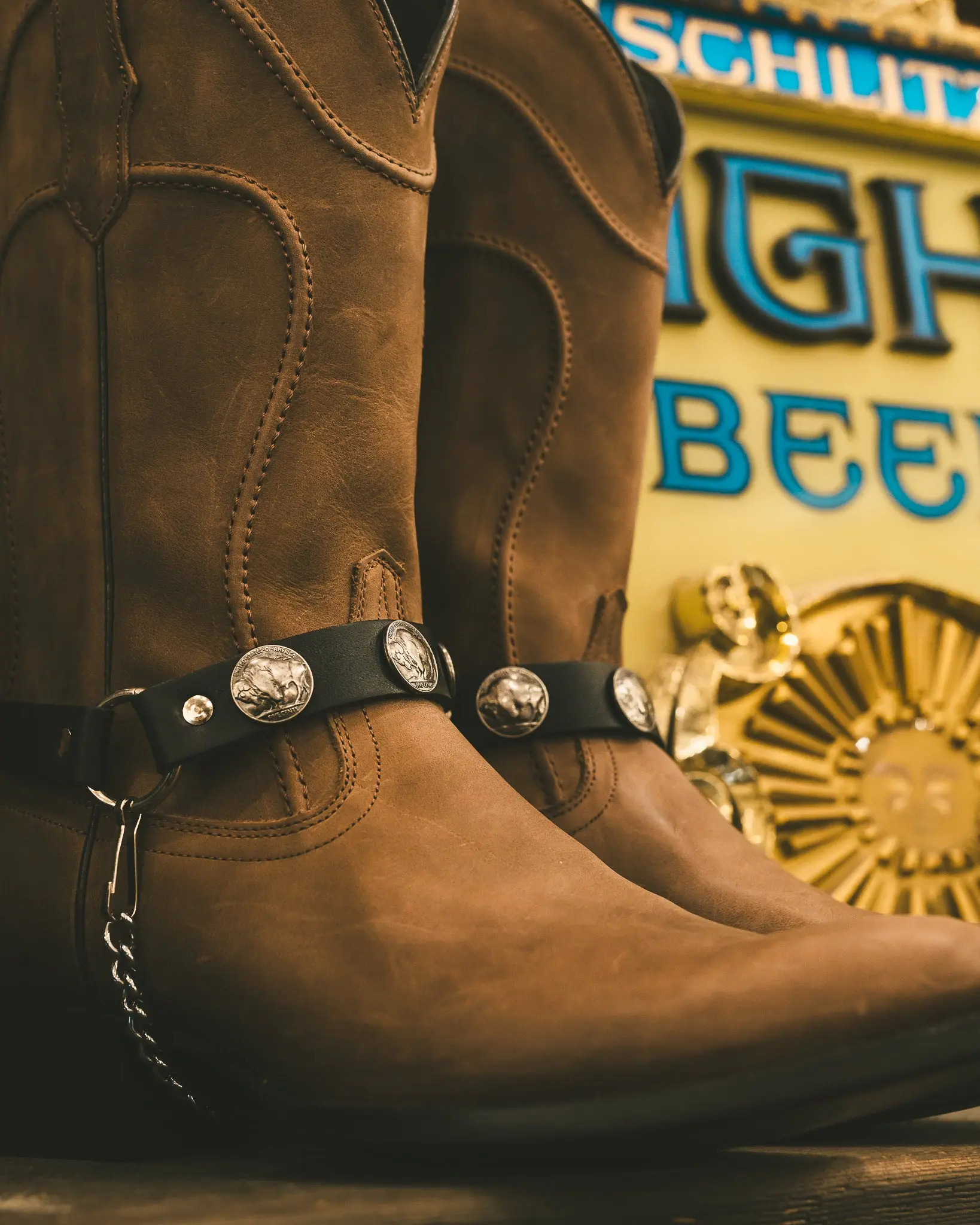 Buffalo Nickel Boot Harness Chain