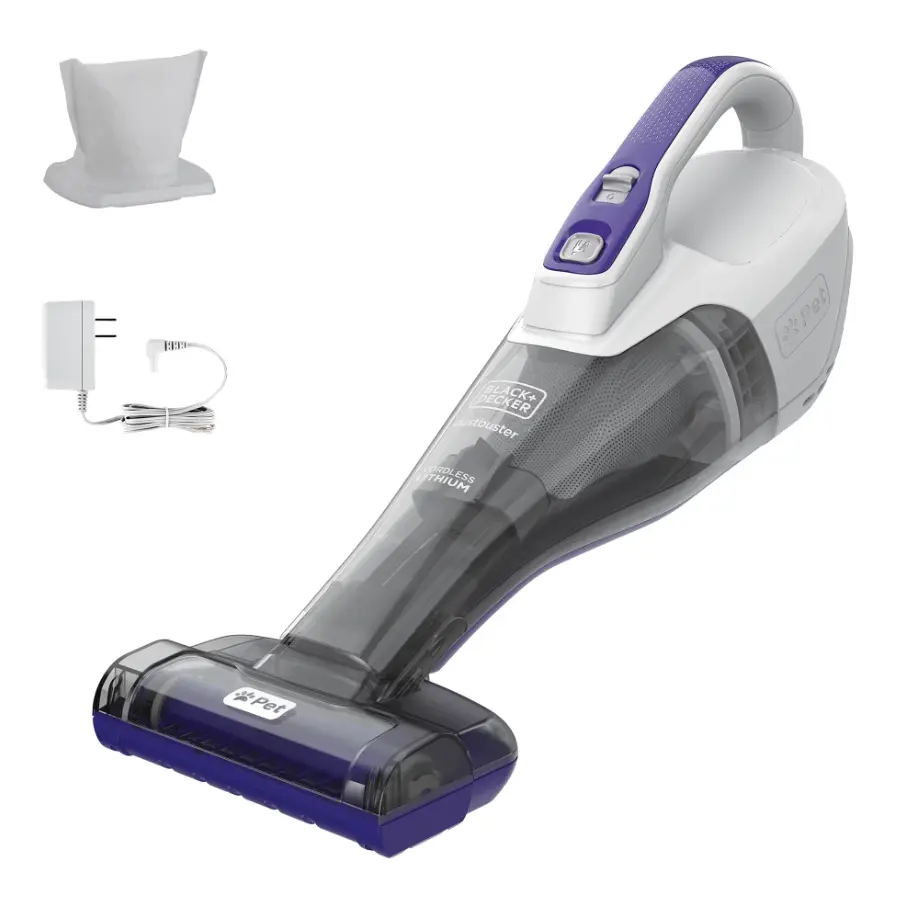 BLACK+DECKER Furbuster Cordless Handheld Vacuum, for Car, Pet Hair & Multi-Surfaces, Powerful Suction