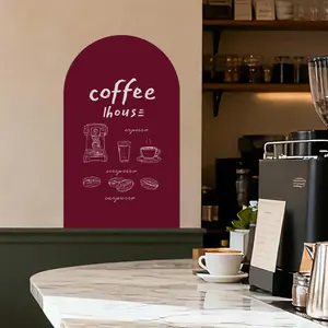 Dark red magnetic arched decal contact paper - perfect Christmas and New Year holiday wall self-adhesive magnetic wall panel stickers, suitable for peel-and-stick magnetic contact paper rolls in homes, schools, restaurants, cafes, and offices