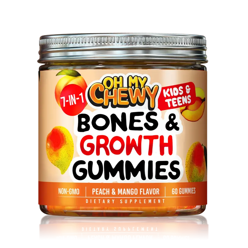 Height Growth Gummies for Kids & Teens – Bones & Growth Vitamins with Calcium, D3, K2, Zinc | OH MY CHEWY
