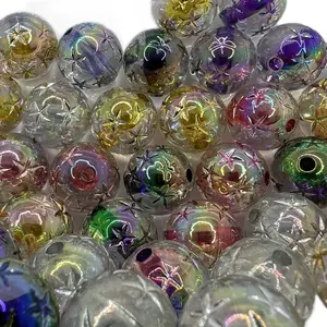 16mm Layered UV round with Star Bead Mix 45 count for beadable diy pens beads Adjustable Beaded Design