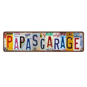 Garage Decor Garage Gifts For Dad Tin Sign Best Papas Garage Signs Vintage Papas Workshop Sign Father Garage Signs 4x16 Inch