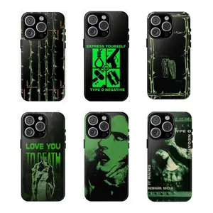 Y-TType 0 Negativee Green Phone Case | Gothic Metal Aesthetic,Having good protective properties,for iPhone 16 15 14 13 12 11 17Pro Max,for Samsung S25 S24 S23 S22 Ultra,Protective Cover,give her/him a gift for Christmas and Thanksgiving