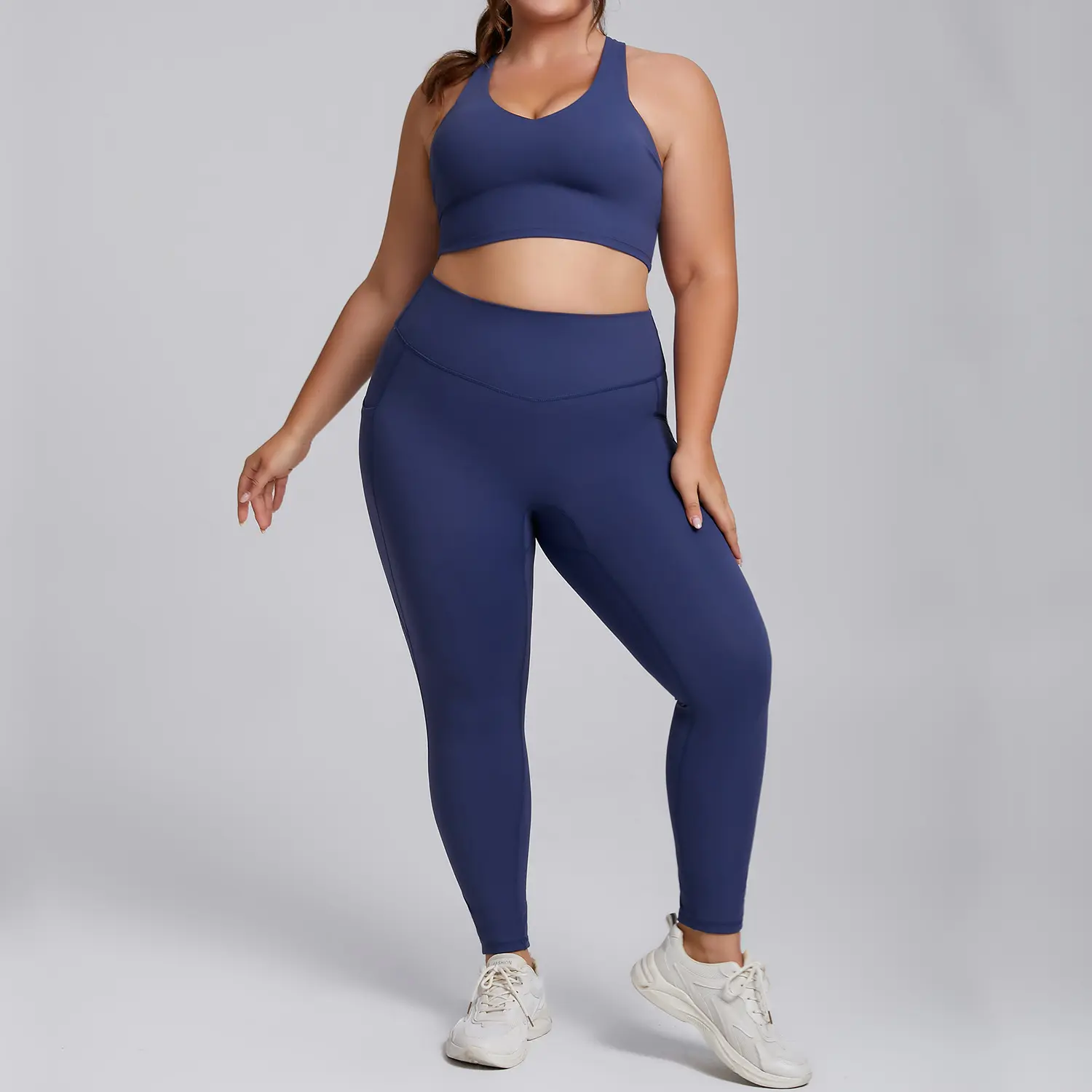 Navy blue bra + long pants