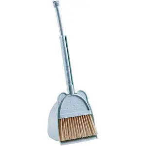 Mini Broom with Dustpan For Kids,Little Housekeeping Helper Set (Blue)