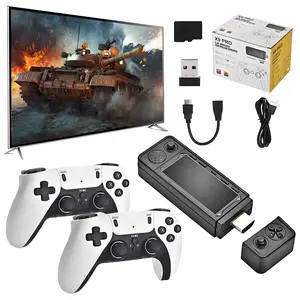 X9 Pro Retro Game Stick 4K,Preloaded Game Console Compatible 64+ Simulators, 2.4G Rechargeable Wireless Controllers, Plug and Play Retro TV Games