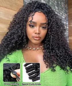 GK Burmese Curly Wig 13x6 HD Lace Front Kinky Curly Wig for Women 220% Pre Plucked with Baby Hair Natural Black Real Human Hair Wig