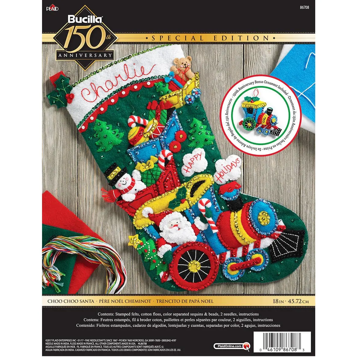 Bucilla ® Seasonal - Felt - Stocking Kits - Choo Choo Santa - 86708