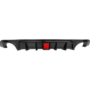 , Rear Diffuser Compatible with 2018-2024 Infiniti Q50, Gloss Black PP Add-On Rear Bumper Lip Diffuser Spoiler Splitter Kit with Brake Light, 2019 2020 2021
