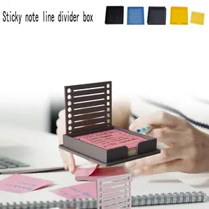 2pcs/6pcs Sticky Note Holder Box with Portable Divided Compartments, Various Designs, Ideal for Office and Home Use