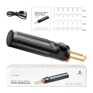 Cordless Plastic Welder Kit 4000mAh Rechargeable Hot Stapler with 200 Staples and LED Light Portable Plastic Welding Gun for Car Bumper Repair Automotive and Home DIY outdoorfun