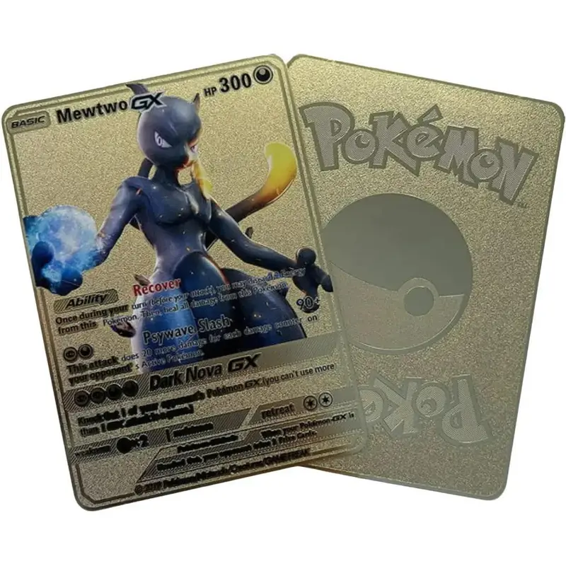 ZENTADD 3Pc Mewtwo Pokemon Gold Plated Card Set Featuring Mewtwo GX & Dark  Nova GX Cards with Detailed Abilities lost found card - TikTok Shop