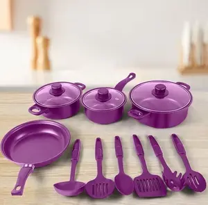Ceramic Non-Stick Pots & Pans Set | Easy-Clean Cookware for Home Kitchens Ideal for Daily Home Cooking and Meal Prep
