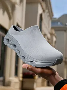 Couple's Knit Breathable Mules Wide Toe Box Slip-on Shoes EVA Sole Indoor Outdoor Shoes