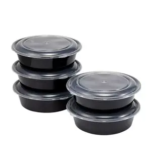 Mainstays 1L Round Meal Prep Food Storage Container, 5 Pack Kitchen Lid