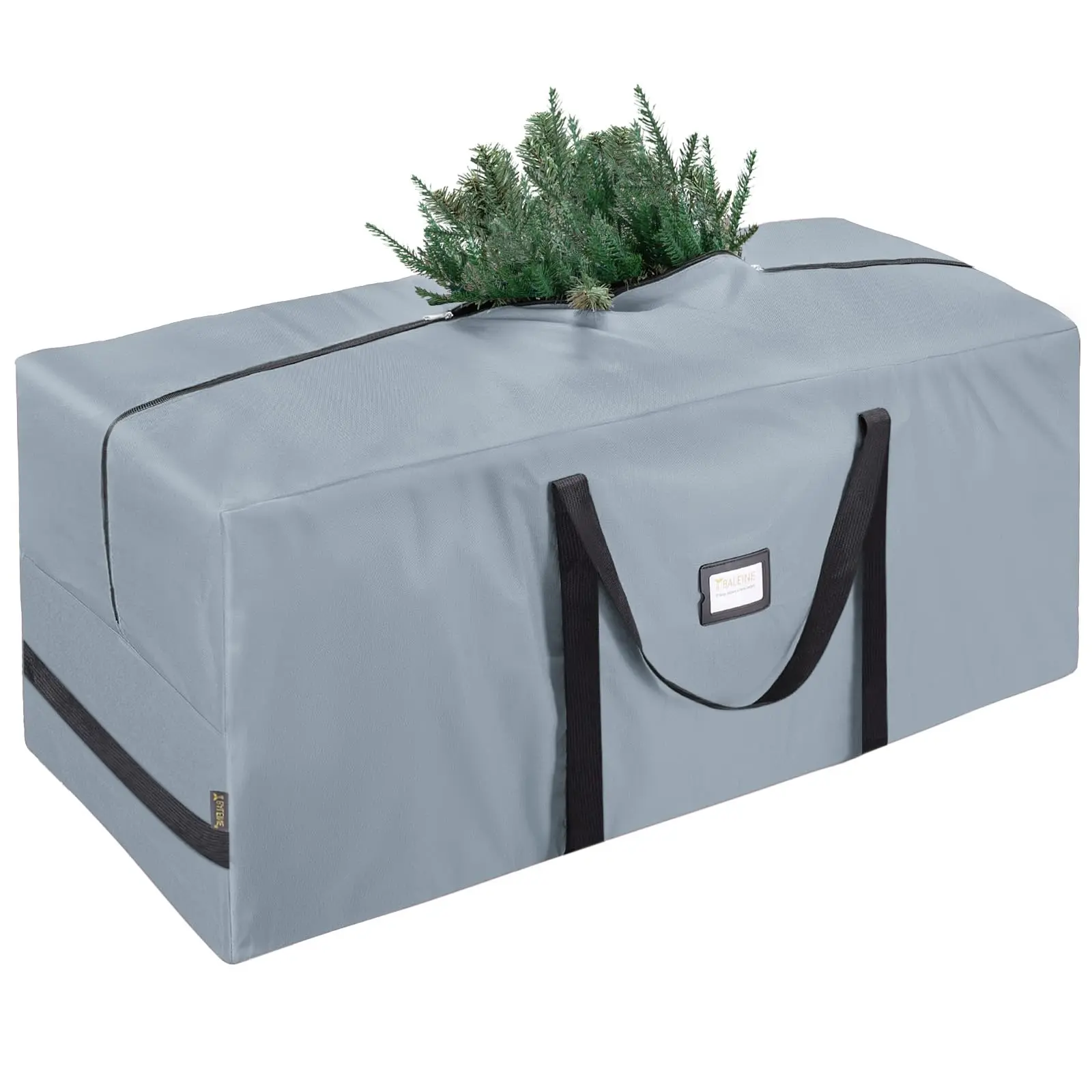 7.5 ft Sturdy Artificial Christmas Tree Storage Bag, Home Organizer Pouch Shelving & Storage with Wide Opening, Reinforced Handles, Dual Zippers, Foldable Design for Holiday Decorations - Grey