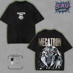 Megatron Tyrant Robot Leader Tshirt Hoodie Decepticon Warlord Comic Heavyweight Vintage 90s Bootleg Cybertron Conqueror Acid Wash Streetwear Graphic Premium Cotton