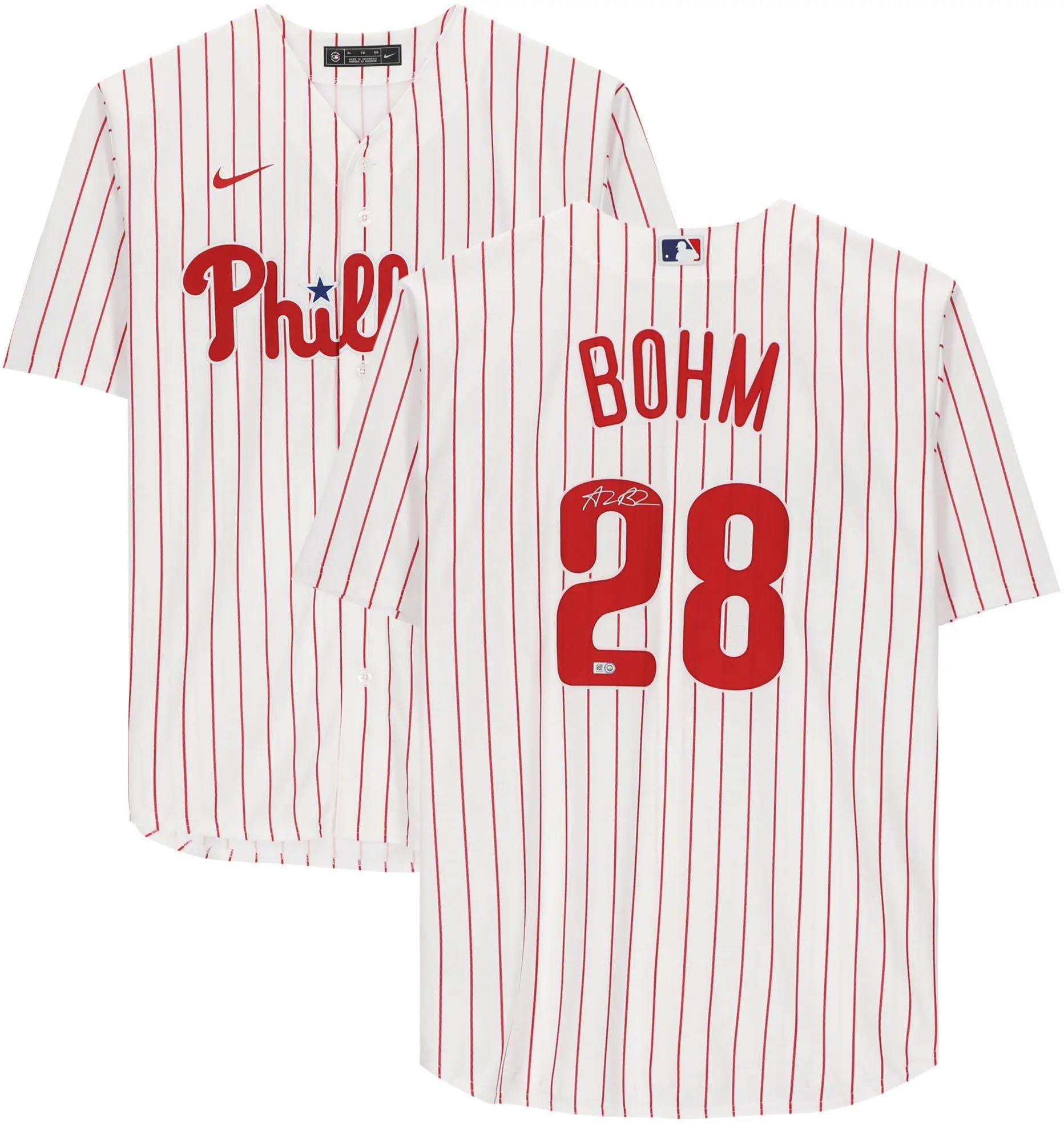 Alec Bohm Philadelphia Phillies Autographed White Nike Replica Jersey - Fanatics Authentic Certified