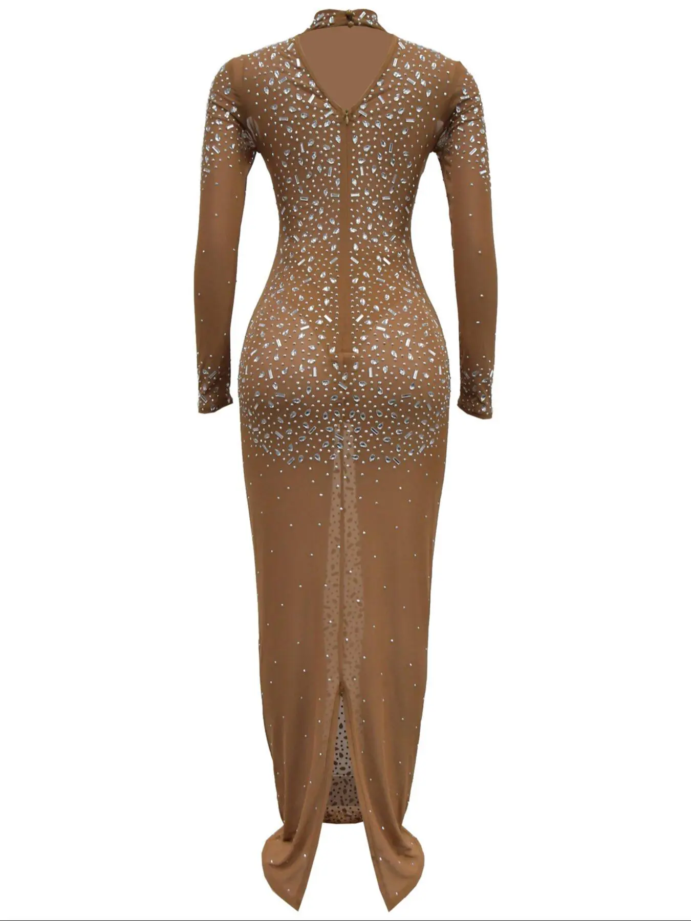 sheer bodycon maxi dress Cecyl Mesh Maxi Dress | Sheer Panels & Side Split main image 1