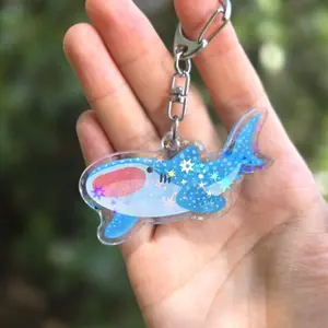 Whale Shark Acrylic Keychain | 2.5in double-sided holographic acrylic keychains