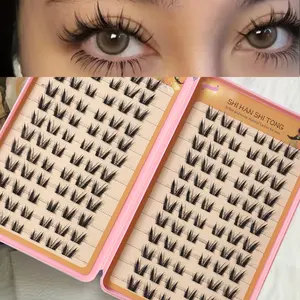 144pcs Self-Adhesive False Eyelashes, Dense Waterproof D Curl, No Glue Needed, Reusable, Lightweight, Perfect for Daily Use and Parties