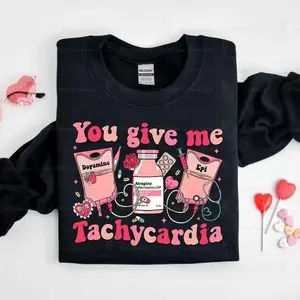 You Are My Tachycardia Nurse Valentine Sweatshirt, Cute Critical Care RN Medical Heart Crewneck