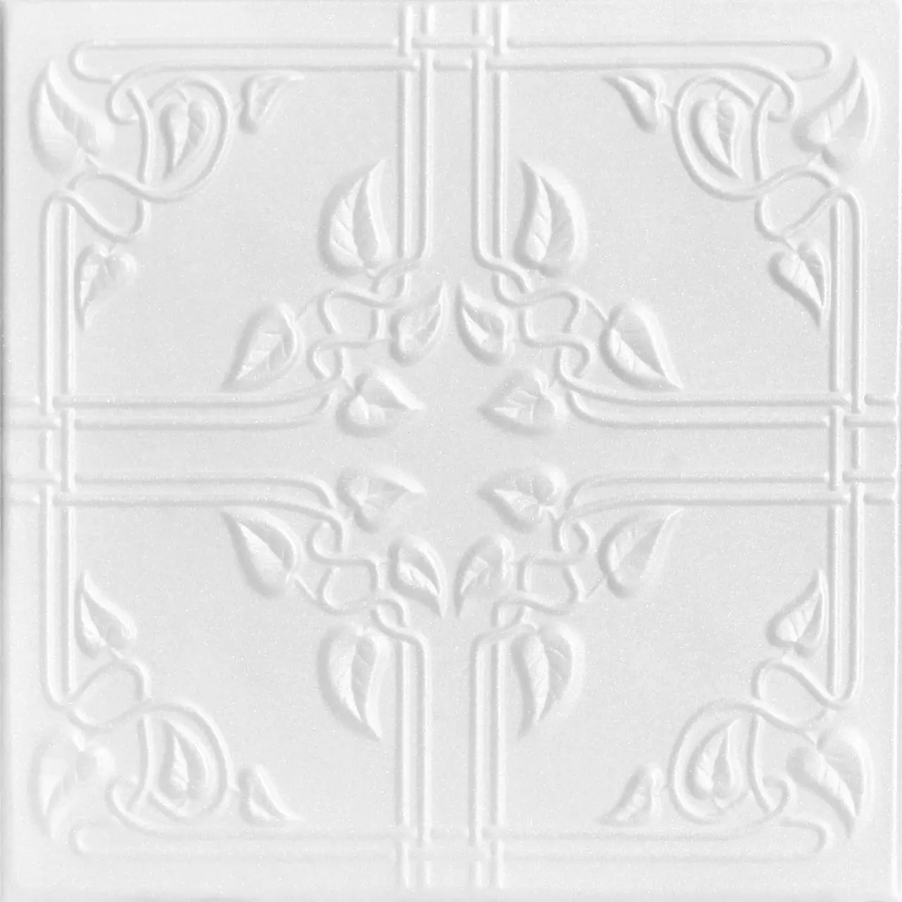A La Maison Ceilings #R37 Elegant Ivy Leaves Polystyrene Glue-Up Decorative Tiles, 20in x 20in Lightweight Set for Interior Residential & Commercial Space, 96-Pack (259 sqft), Polystyrene Material